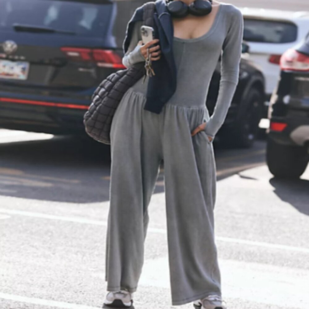 FP Movement Free People Hot Shot Wide Leg Onesie Size S NWT